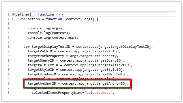 Set the target anchor variable