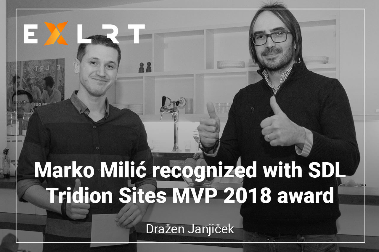 Marko Milic recognized with SDL Tridion Sites MVP 2018 award