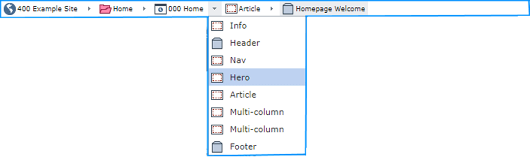 XPM breadcrumb and nested regions